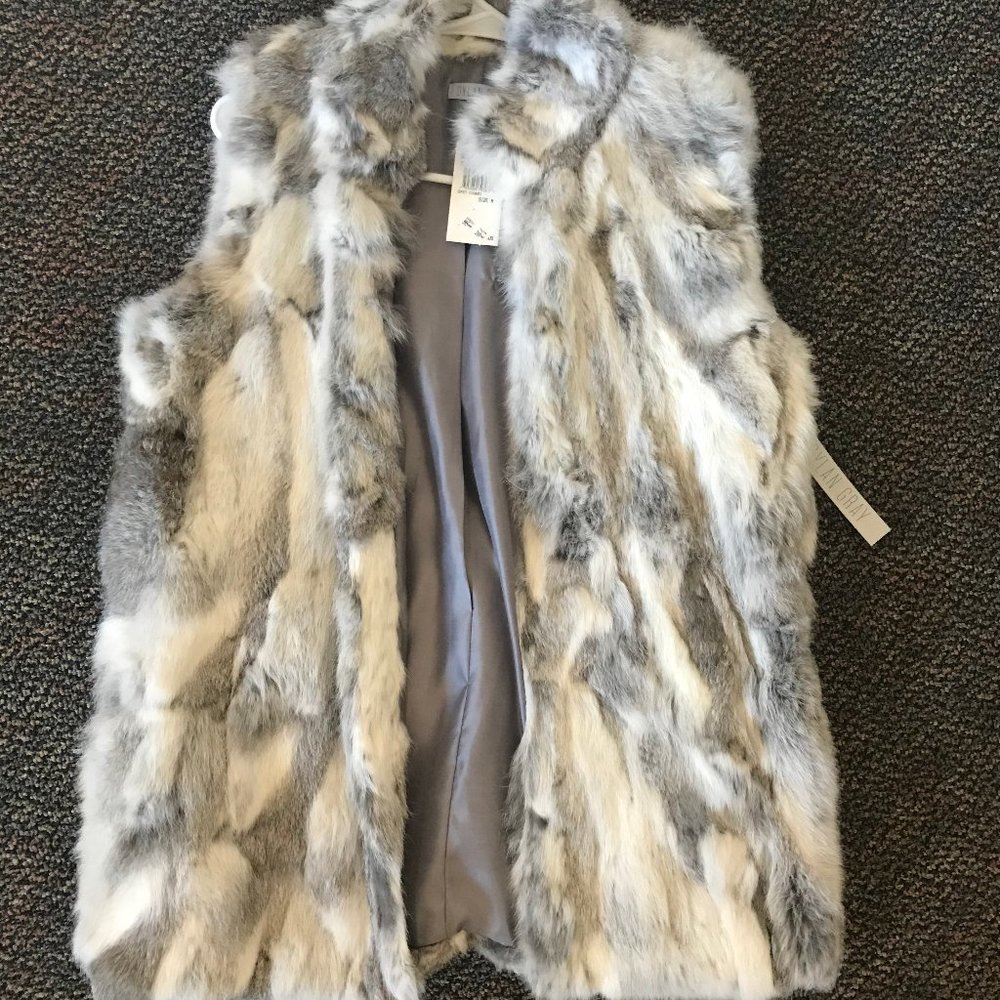 Dylan Grey Rabbit Fur Vest